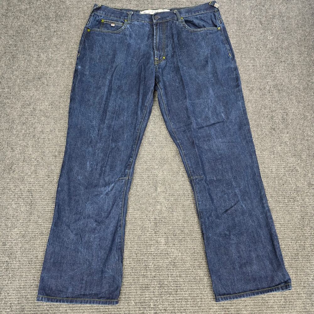 AKOO Jeans Mens Tag 40 Actual 38x32 Blue Straight Embroidered Hip Hop Streetwear